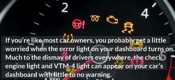What is the Vtm 4 warning light and what does it mean
