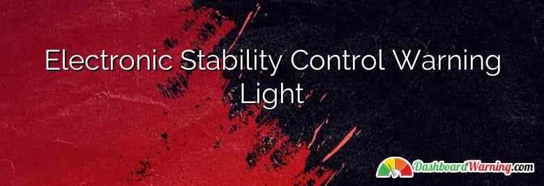 Electronic Stability Control Warning Light