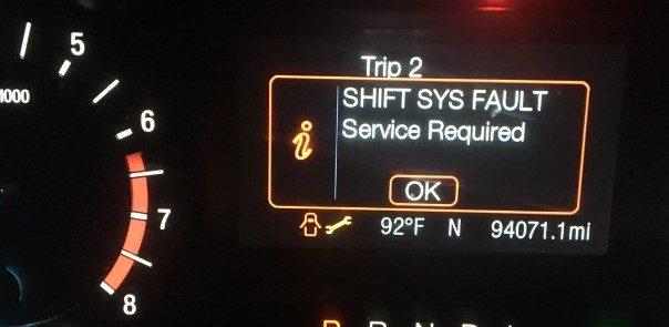 Symptoms of a Ford Fusion Shift Sys Fault