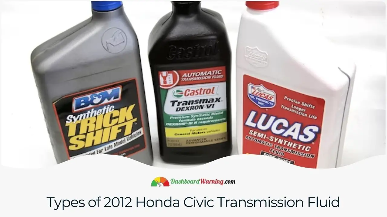 A description of the different types of transmission fluid suitable for the 2012 Honda Civic.
