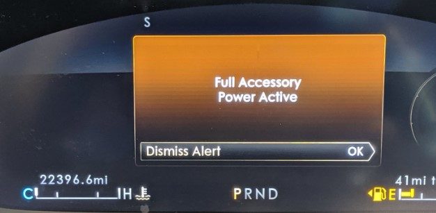 What does Full Accessory Power Active Mean