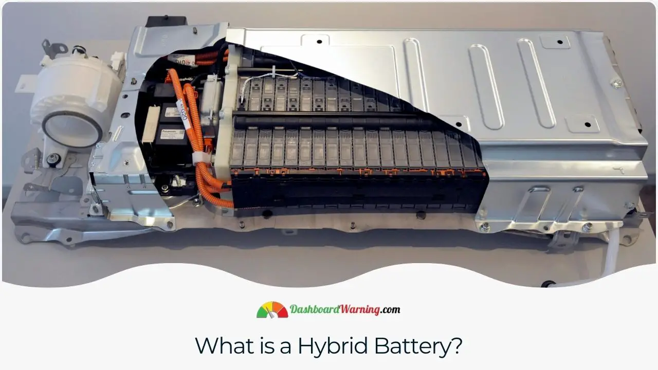 An explanation of a hybrid battery, its role, and characteristics in hybrid vehicles.