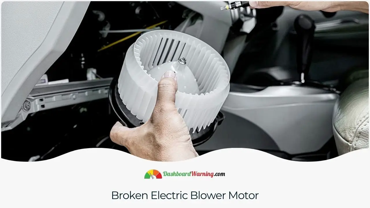 The impact of a broken electric blower motor on the car's AC system.