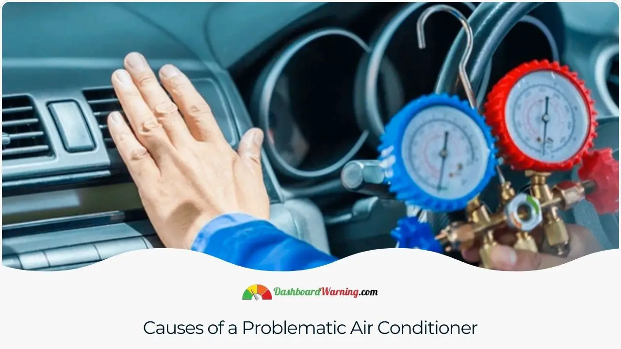 A list of common factors that can lead to issues with a car's air conditioning system.