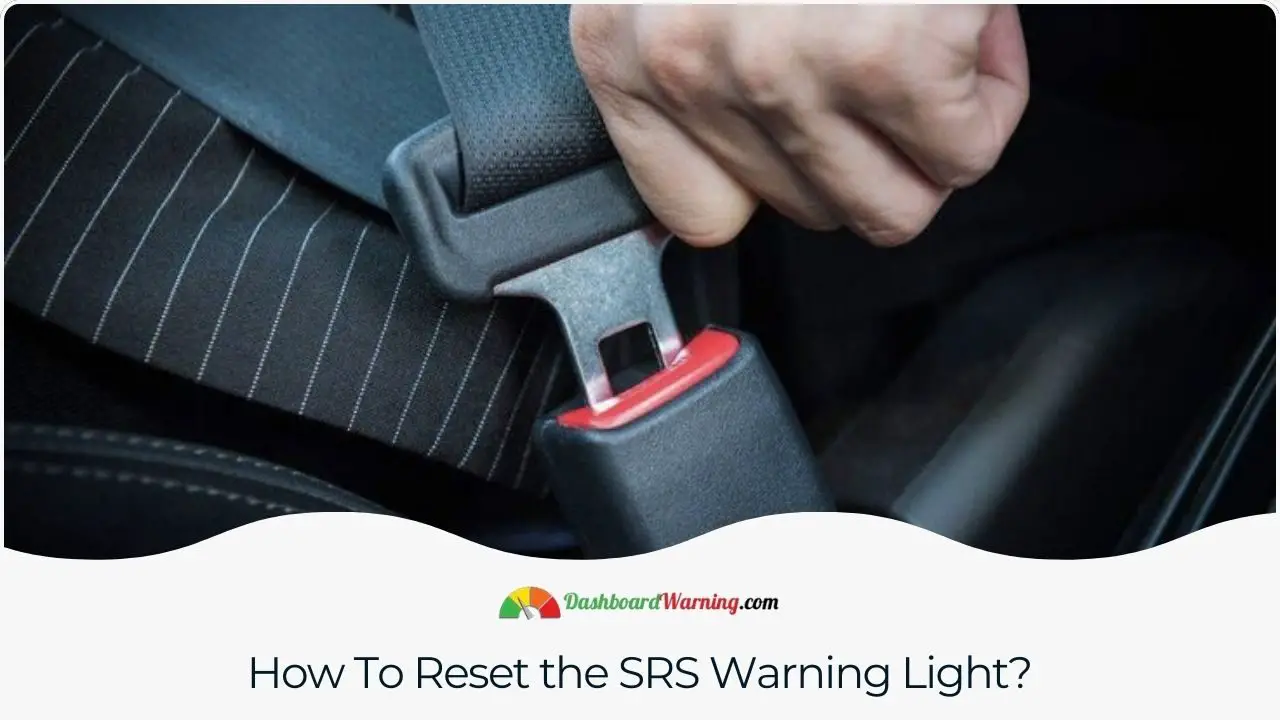 Resetting the SRS warning light usually involves a diagnostic scan tool or a visit to a professional mechanic.