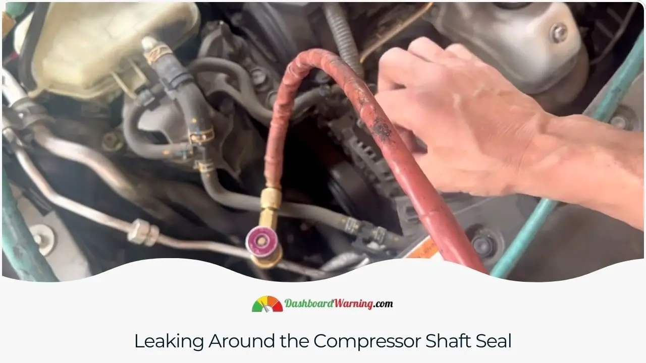 How leaks around the compressor shaft seal can impair air conditioning function.