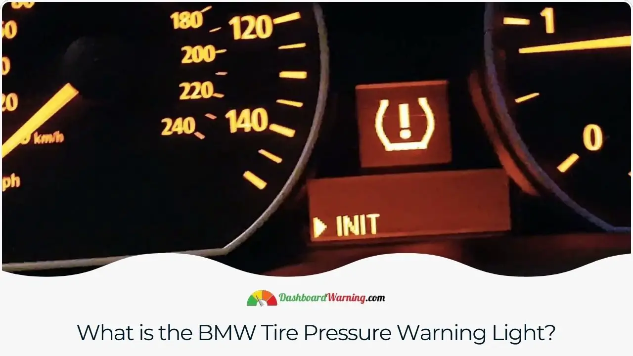 A dashboard indicator in BMW vehicles alerts the driver to low or imbalanced tire pressure.