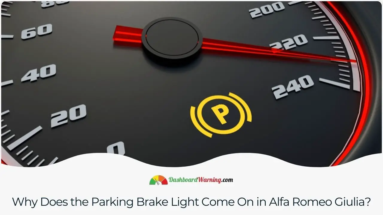 A discussion of reasons why the parking brake light may illuminate in an Alfa Romeo Giulia.