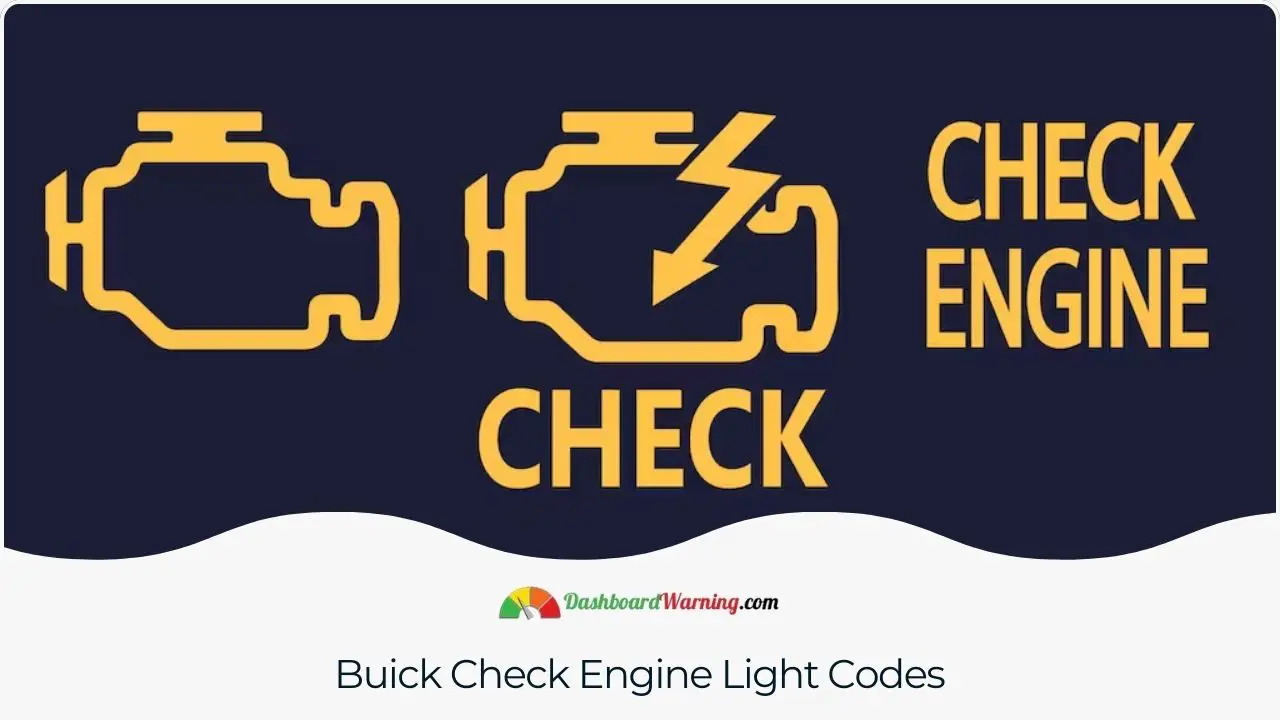 Overview of typical diagnostic codes associated with the check engine light in Buick models.