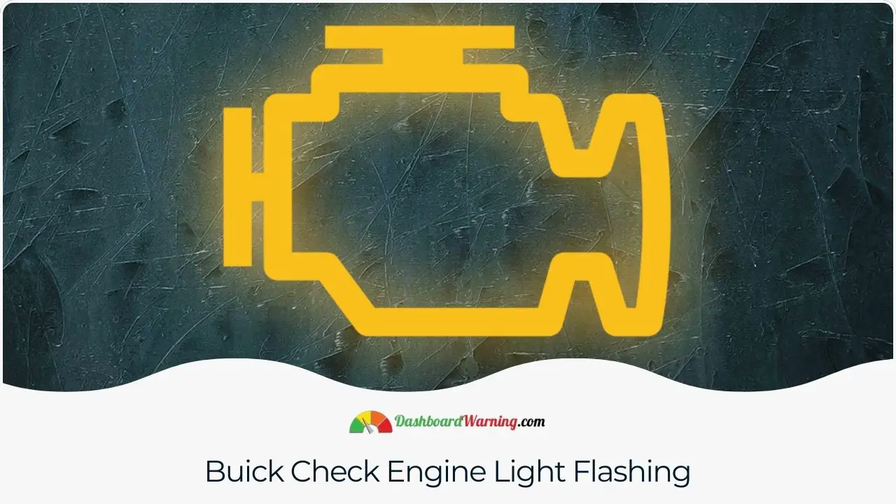 Description of scenarios and meanings when the check engine light flashes in a Buick.