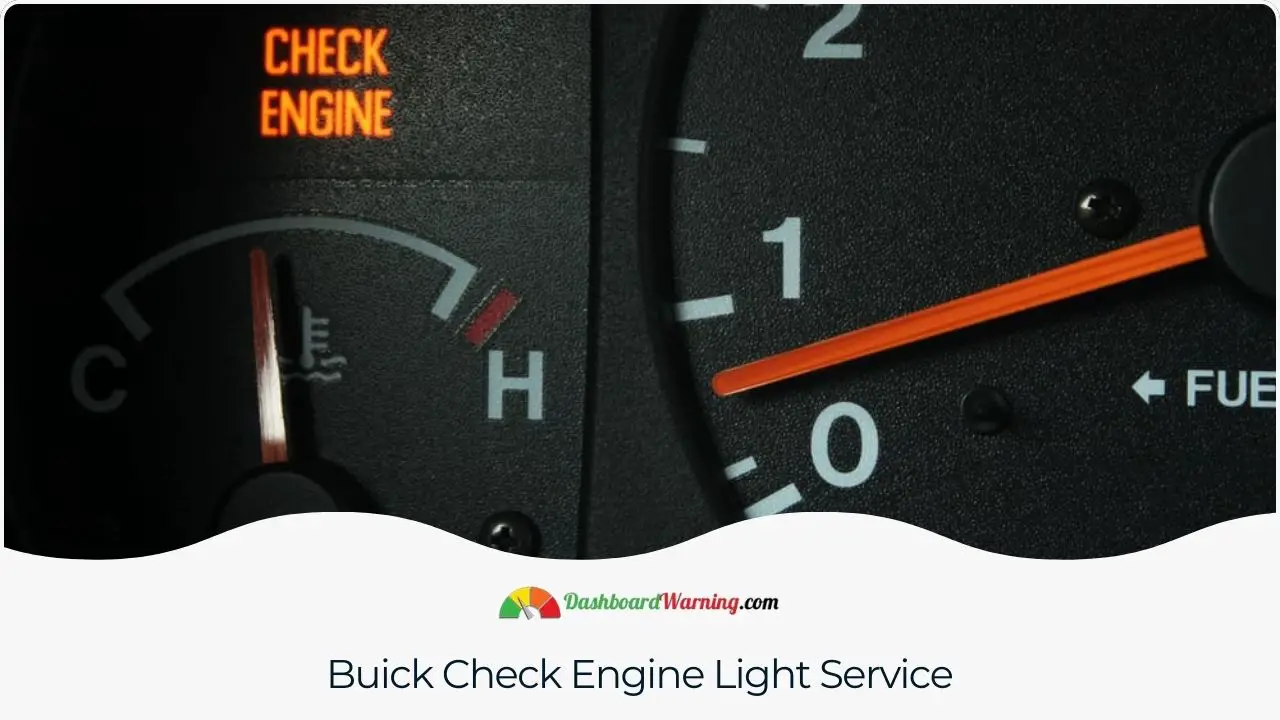Information on the services available for diagnosing and resolving check engine light issues in Buick vehicles.