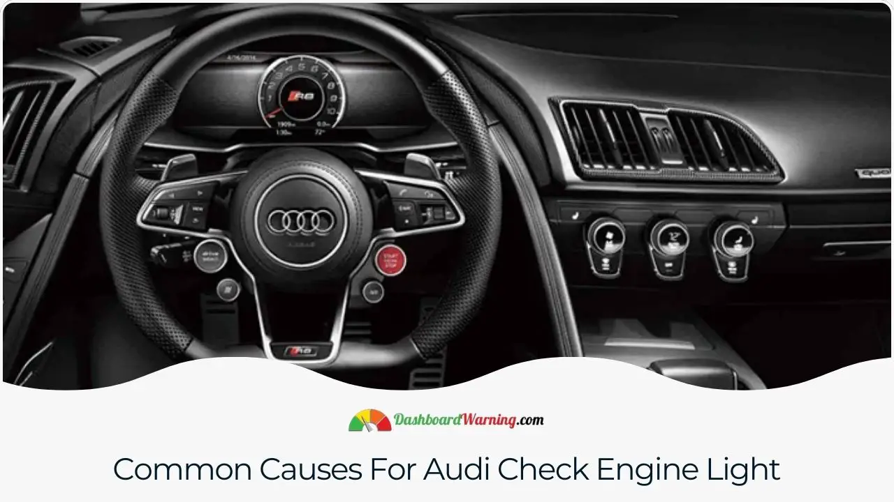 Typical reasons for an Audi's check engine light to activate include issues with the engine, emissions, or sensor faults.