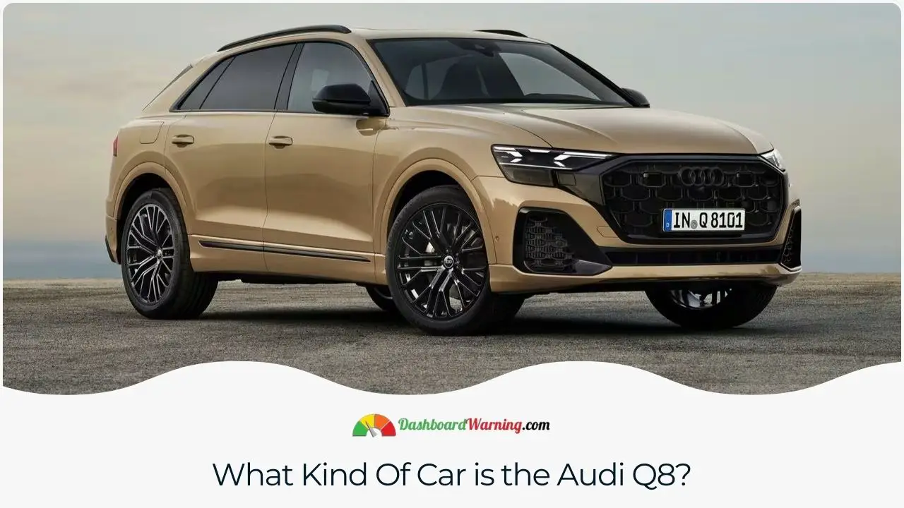 The Audi Q8 is a luxury crossover SUV known for its sleek design and advanced technology features.