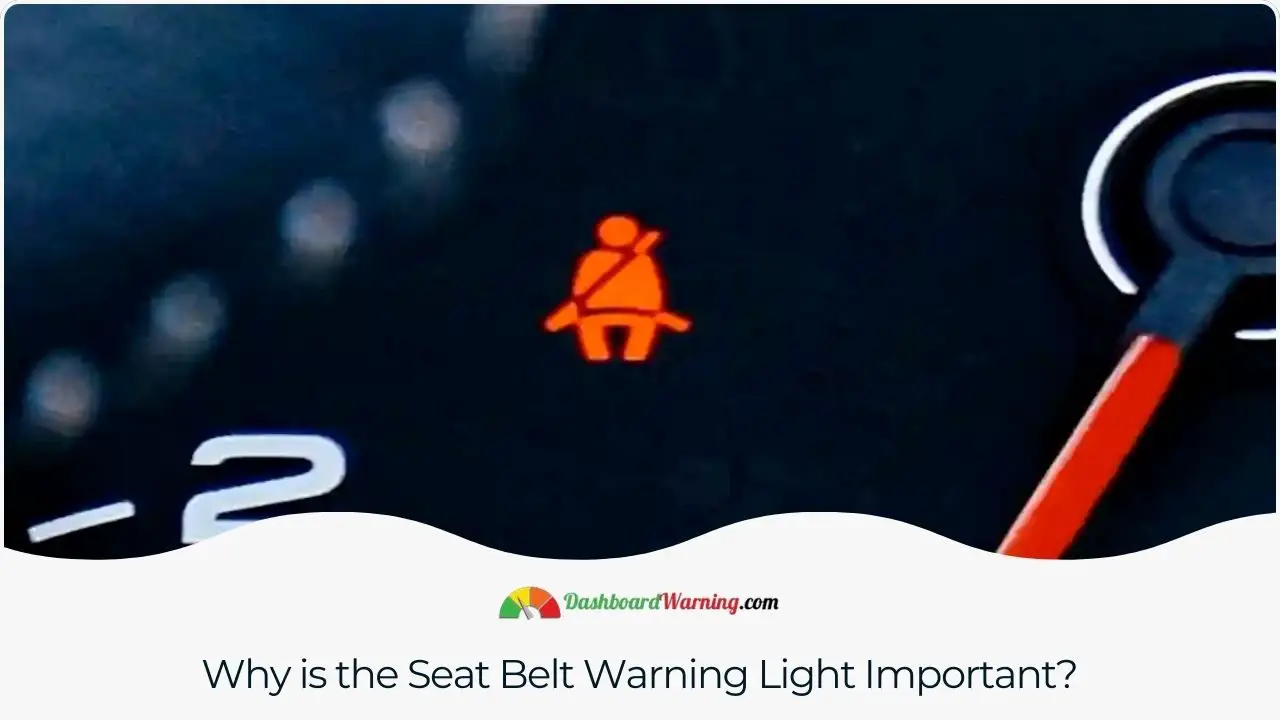 An explanation of the significance of the seat belt warning light in promoting safety and compliance in vehicles.