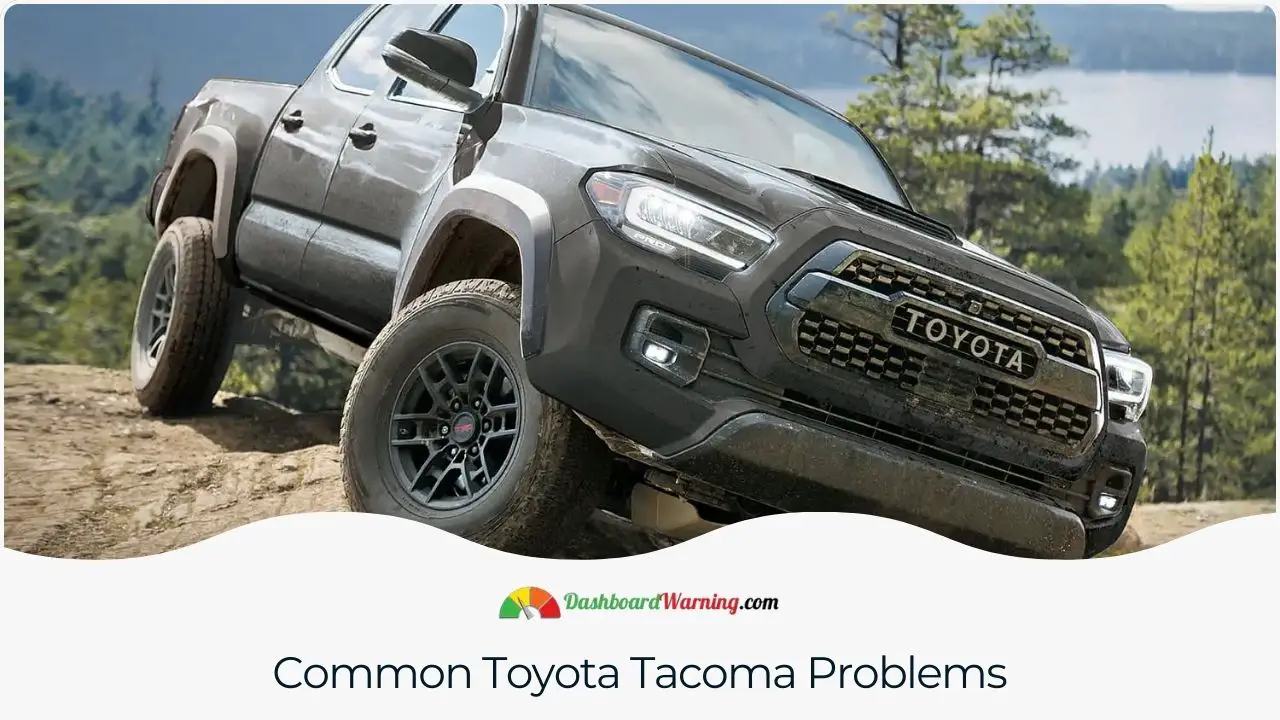 Overview of frequent issues encountered in various Toyota Tacoma models, including mechanical and electrical problems.