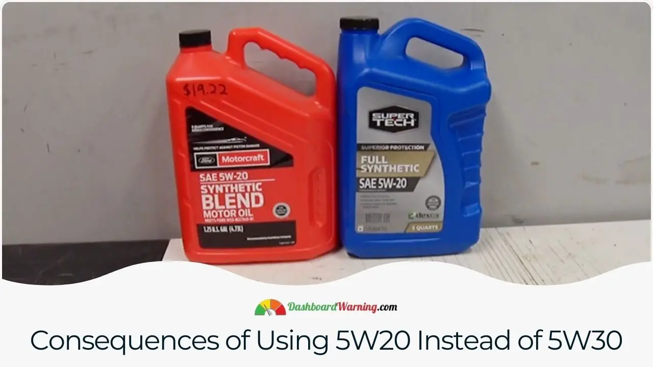 Examining the potential impacts and risks of replacing 5W30 with 5W20 oil in an engine.