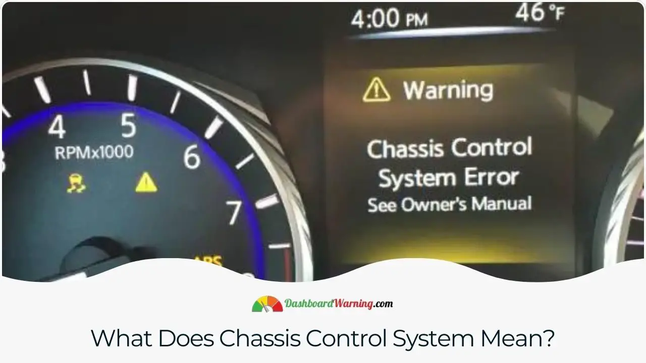 Overview of a chassis control system in vehicles, focusing on its role in vehicle stability and handling.