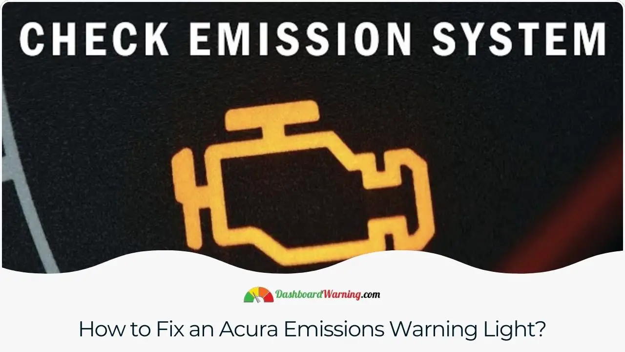 Addressing an Acura's emissions warning light typically involves checking the fuel cap and emissions components or seeking professional diagnostic services.