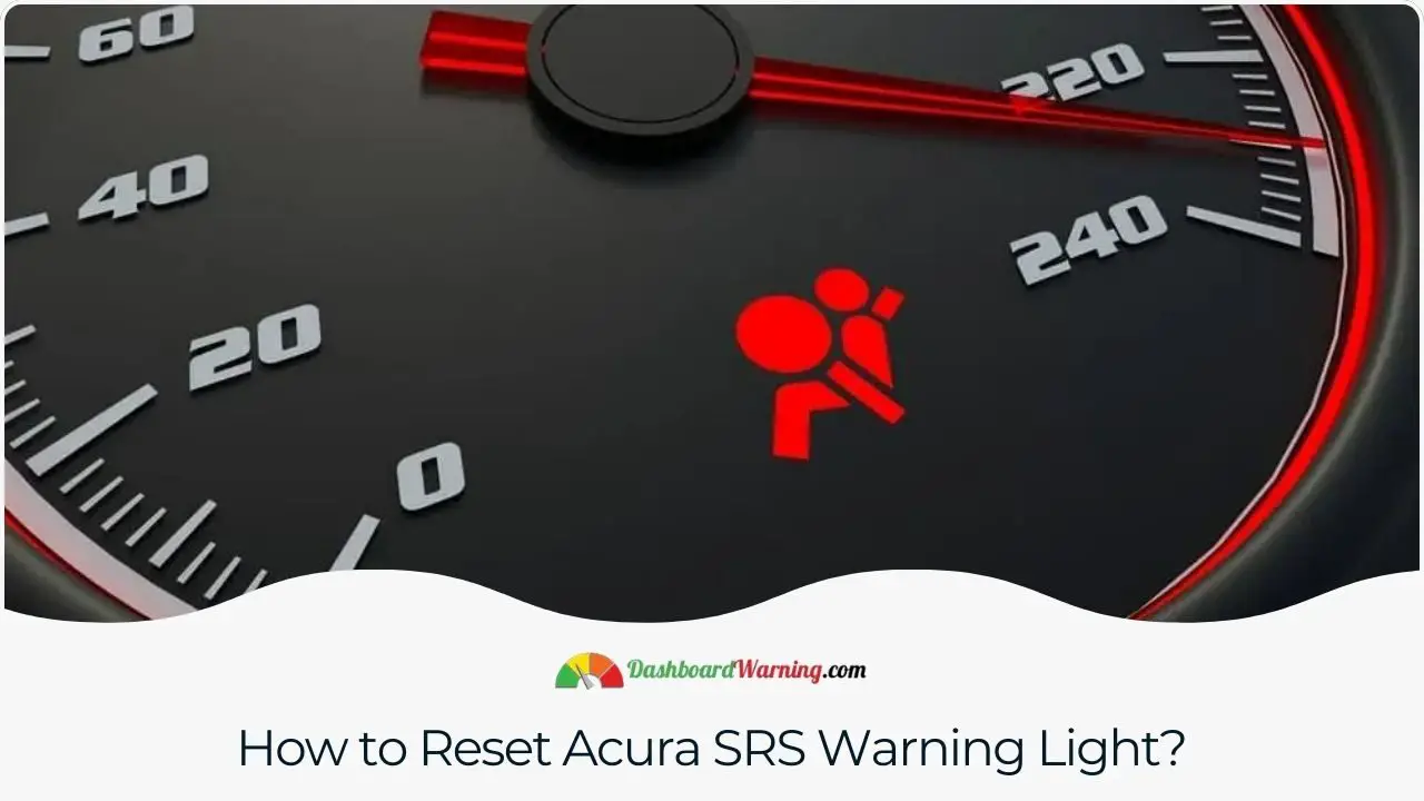 Steps to reset the SRS warning light in an Acura vehicle.