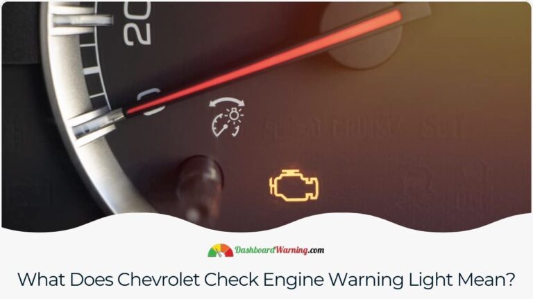 Chevrolet Check Engine Warning Light On - Why?