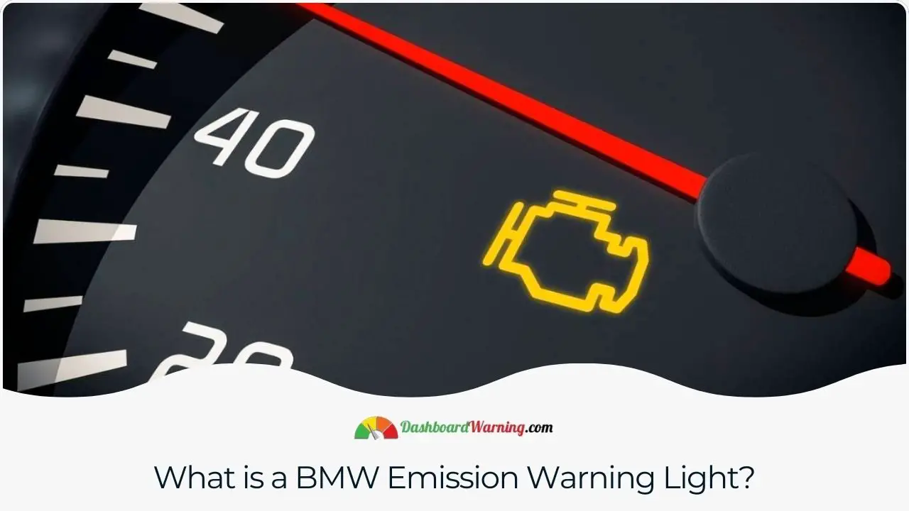 An explanation of the emission warning light in BMW vehicles, indicating potential emissions system issues.