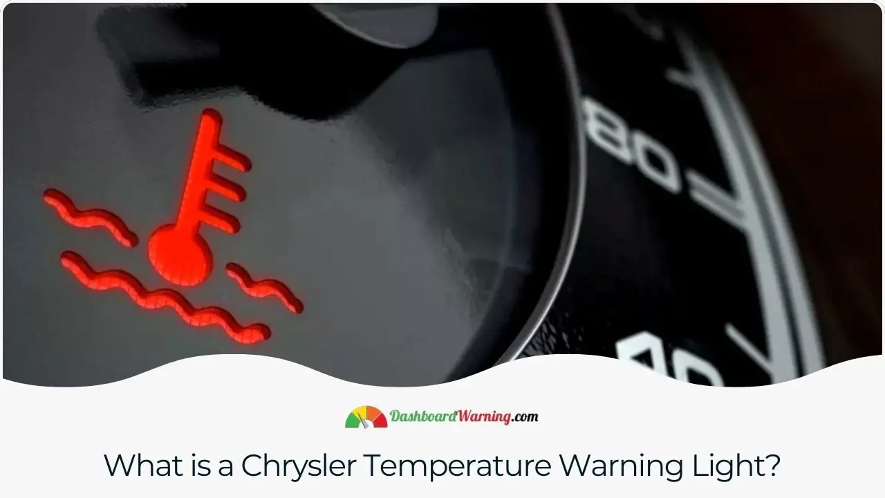 An explanation of the temperature warning light in Chrysler vehicles, indicating potential overheating or temperature issues.