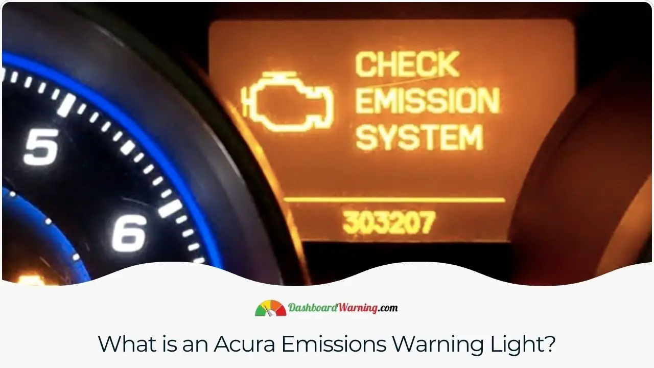 A dashboard indicator in Acura vehicles signals a potential issue with the emissions system or exhaust components.