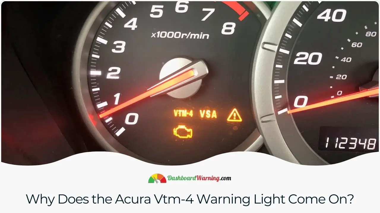 An explanation of potential causes for activating the VTM-4 warning light in Acura vehicles.