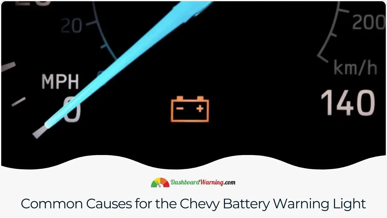 An outline of typical reasons why the battery warning light may come on in a Chevy vehicle.