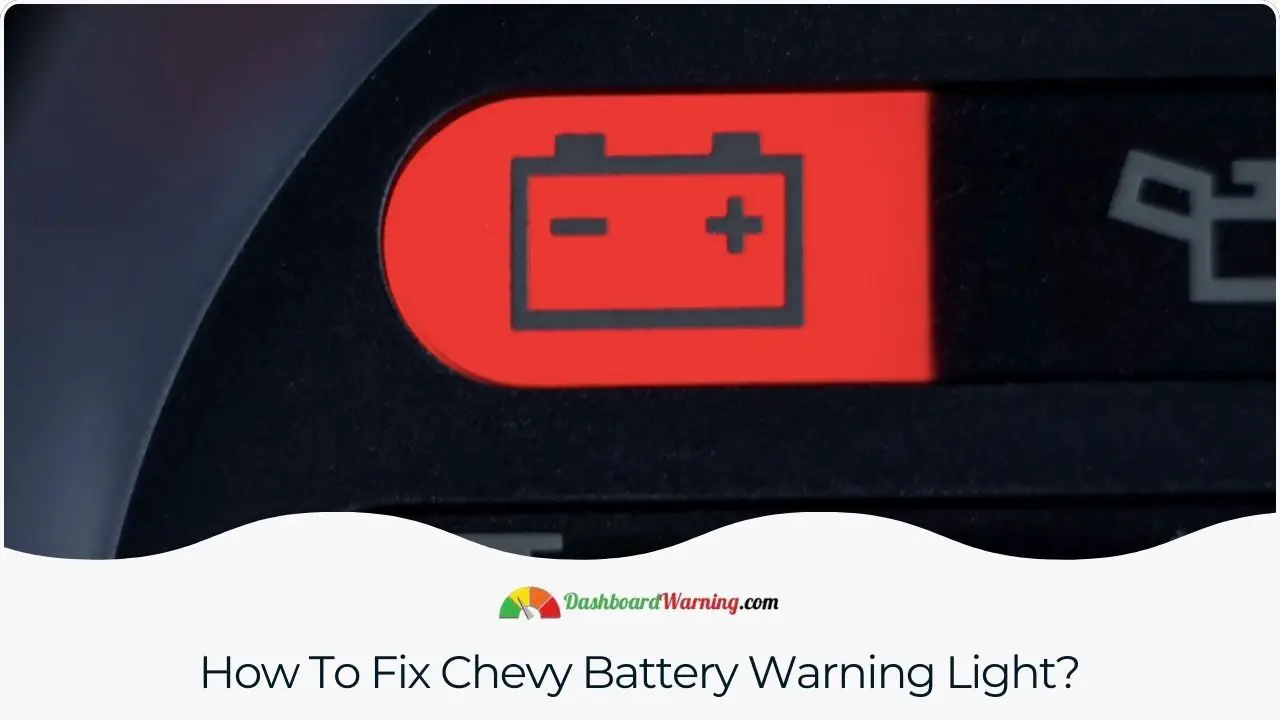 Guidance on troubleshooting and resolving issues related to the battery warning light in a Chevy.