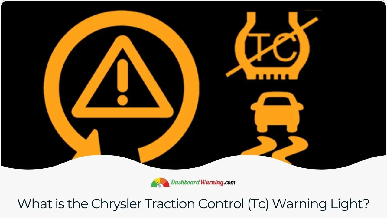 An explanation of the traction control warning light in Chrysler vehicles indicates issues with the traction control system.