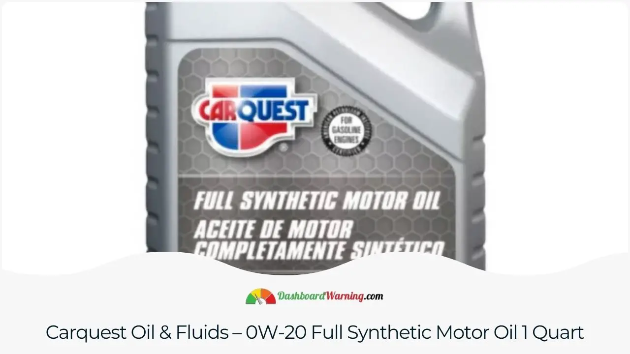 Details about Carquest's 0W-20 full synthetic motor oil and its use in the Nissan Rogue.