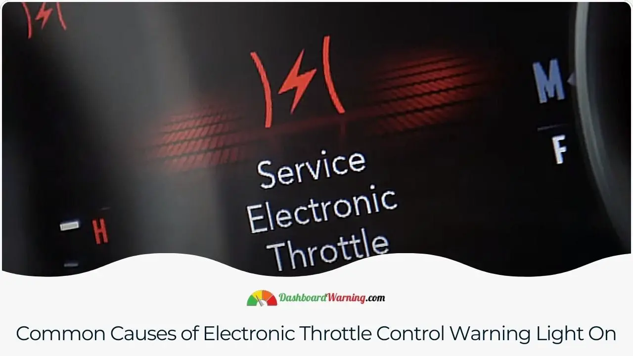 Typical reasons for activating the electronic throttle control warning light include sensor failures, wiring issues, or throttle body malfunctions.