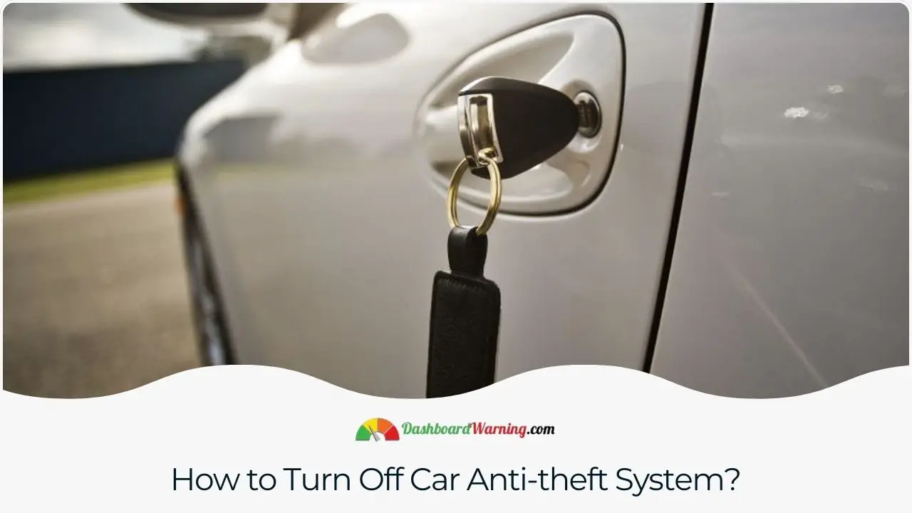 A guide on the steps to deactivate a car's anti-theft system, typically involving the use of a key, fob, or specific procedure.
