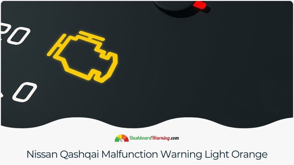 An indicator light in the Nissan Qashqai that signals a potential malfunction in the vehicle's system.