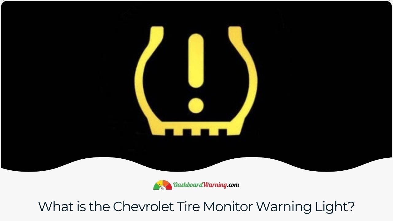 Explanation of what the tire monitor warning light means on a Chevrolet vehicle.