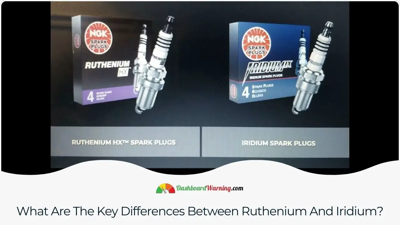 A comparison highlighting the primary differences between ruthenium and iridium spark plugs.