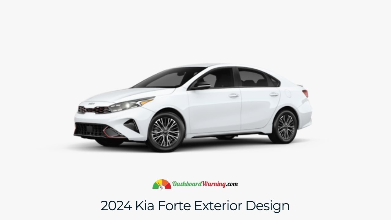 The sleek and modern exterior design of the 2024 Kia Forte showcases its updated body style.