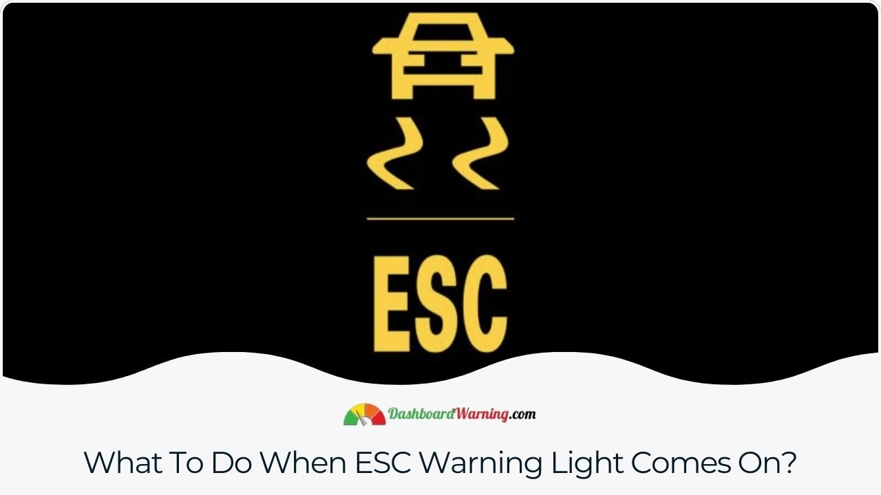 Recommended actions when the ESC warning light is illuminated, such as reducing speed and seeking professional inspection.