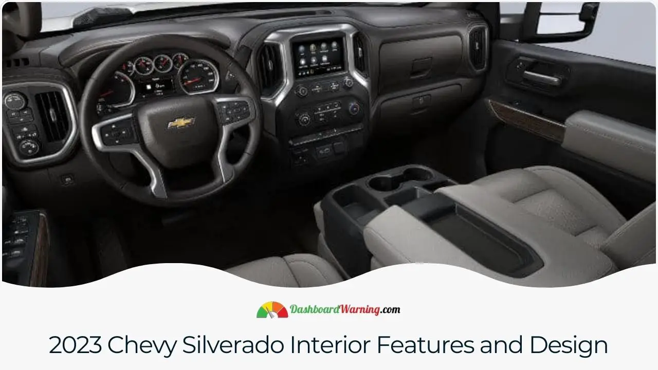 A summary of the interior design and features that define the 2023 Chevy Silverado's cabin experience.