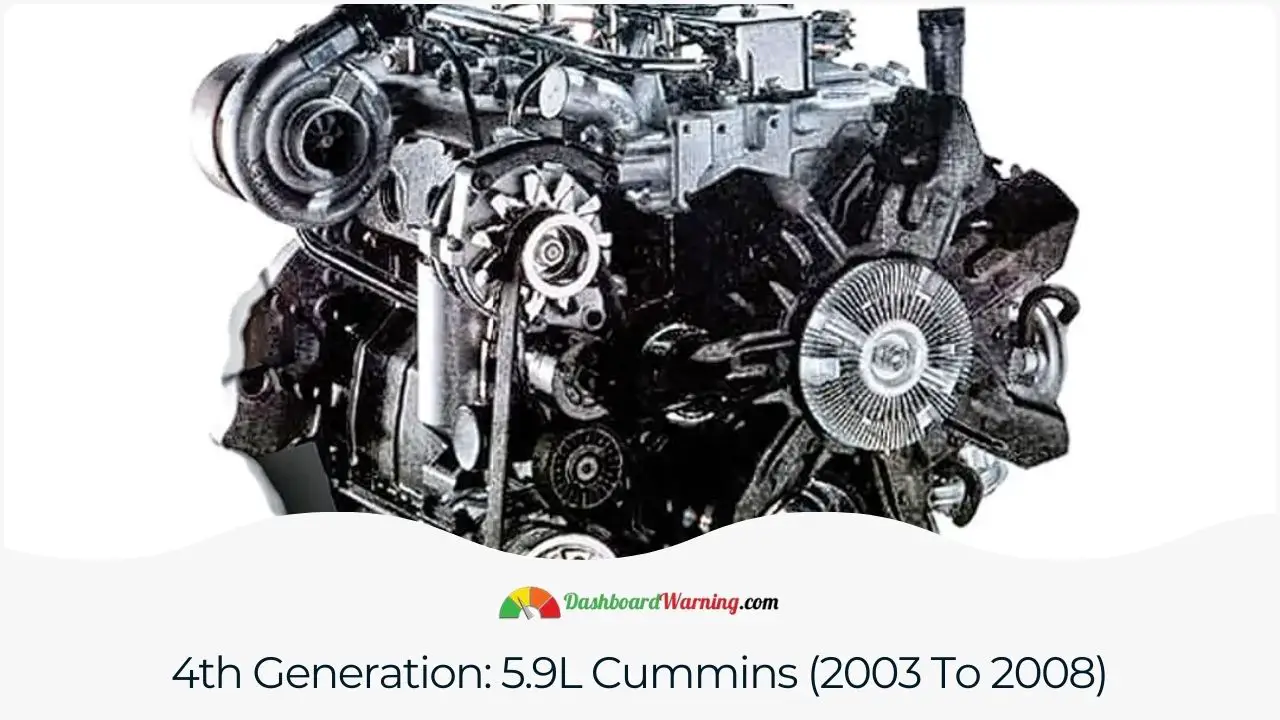 Characteristics and highlights of the 4th generation 5.9L Cummins from 2003 to 2008.