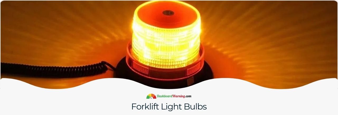 Information about the types of light bulbs used in forklifts for illumination and signaling.
