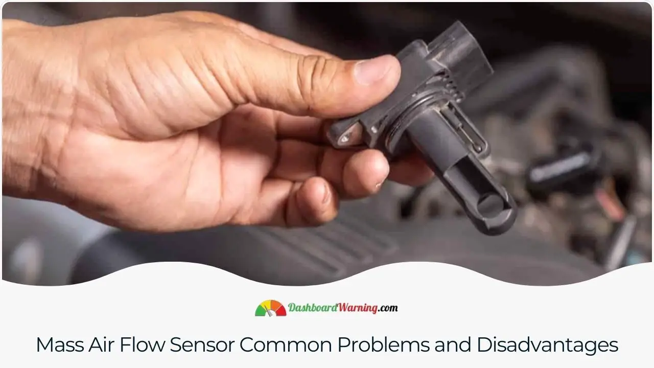 A summary of typical issues and drawbacks associated with mass air flow sensors in vehicles.