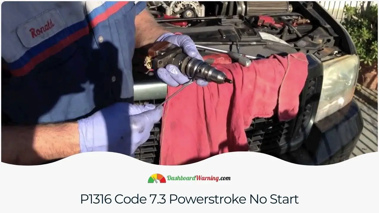 Information on how the P1316 code can lead to a no-start condition in a 7.3 Powerstroke engine.