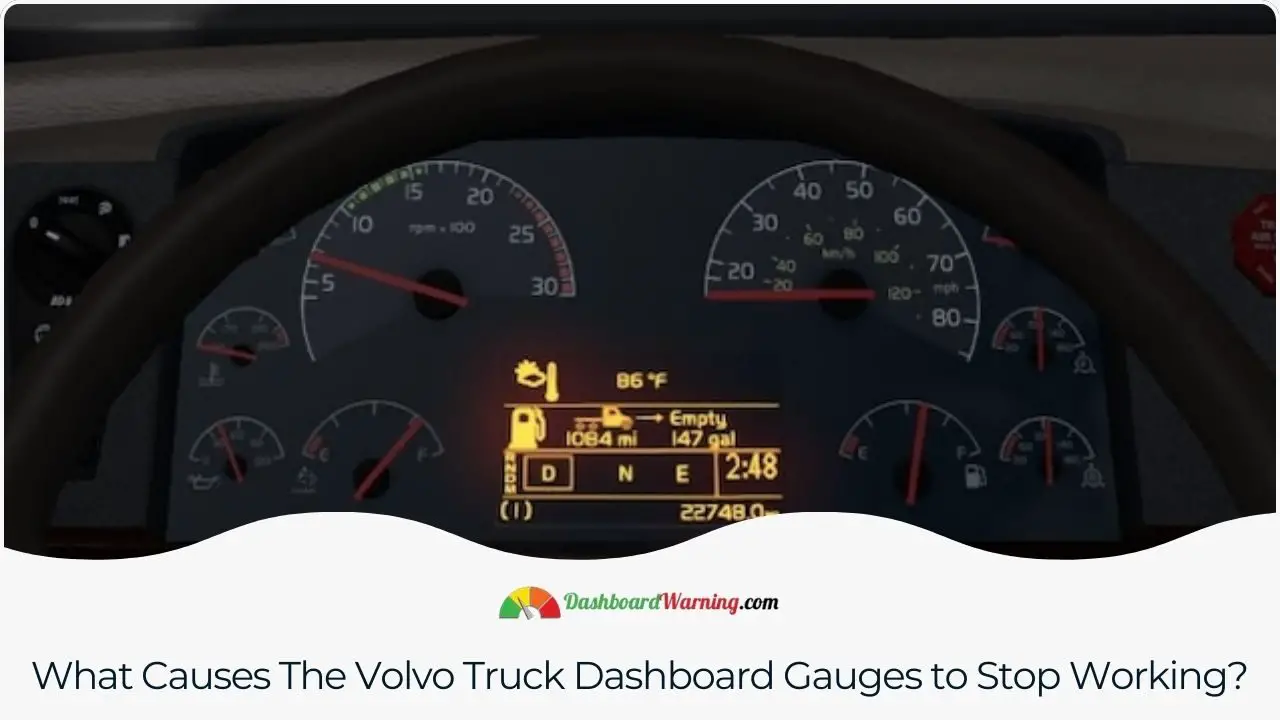 Common reasons for malfunction or failure of dashboard gauges in Volvo trucks include electrical issues or sensor failures.