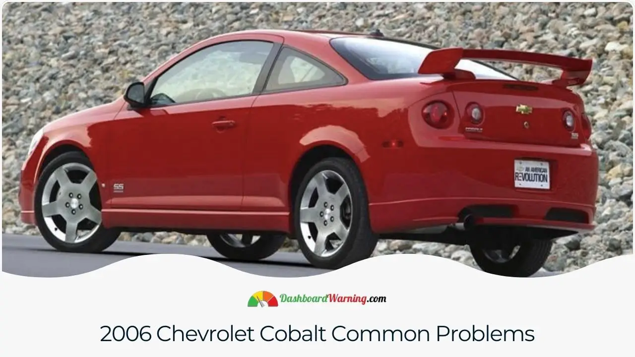 Common issues with the 2006 Cobalt include fuel pump failures, electrical issues, and steering problems.