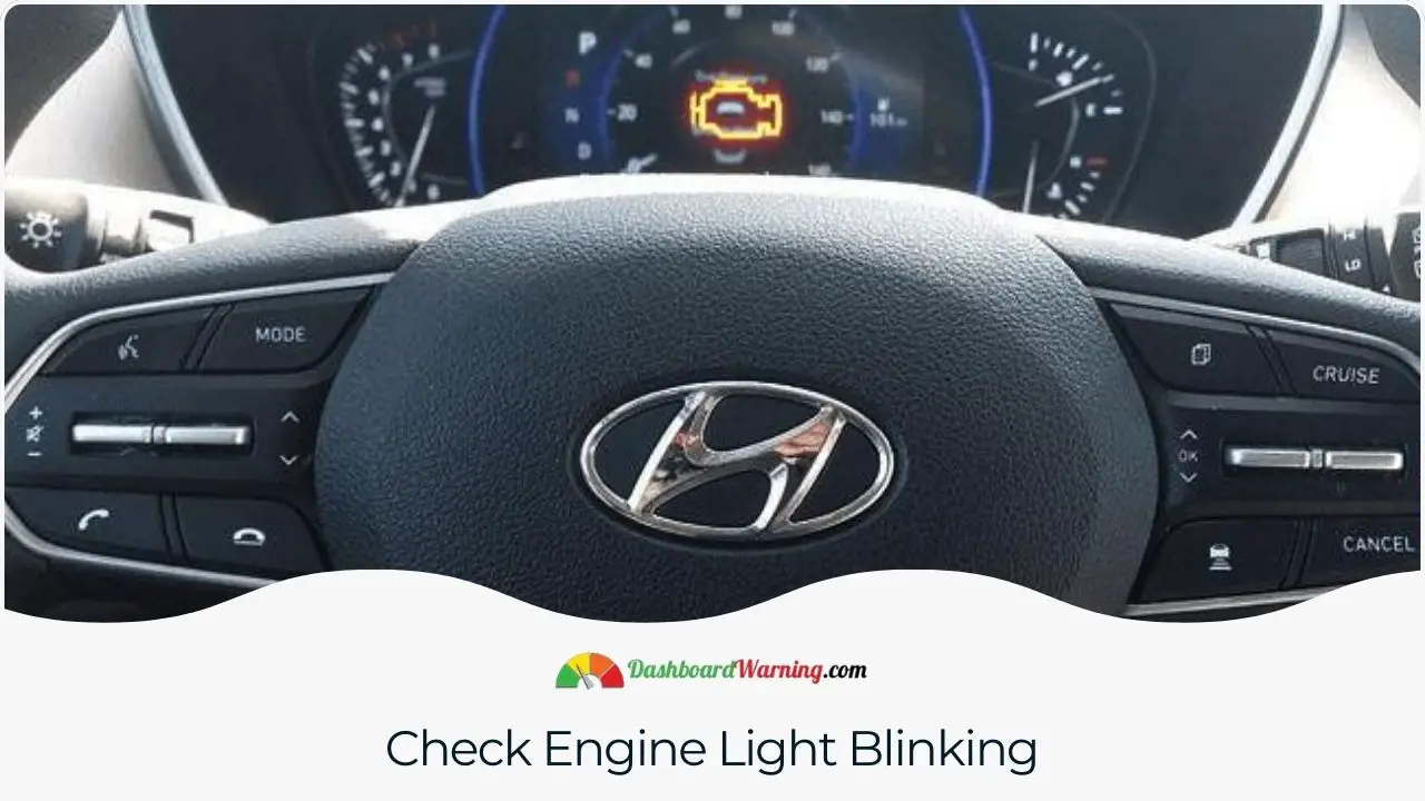 Indicating the significance of a blinking check engine light in identifying vehicle issues.