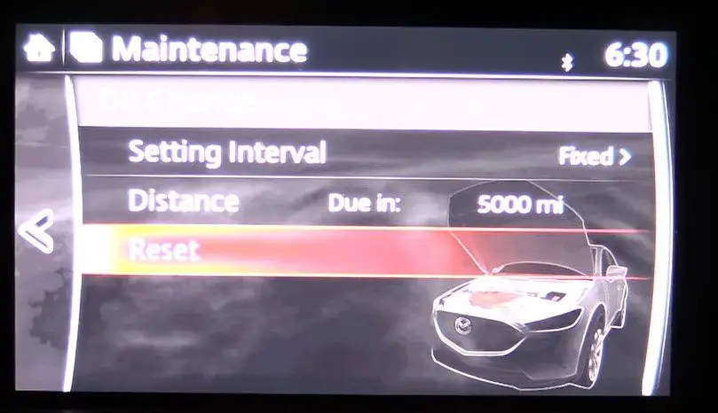 Mazda CX-5 Oil Pressure Warning Light Reset