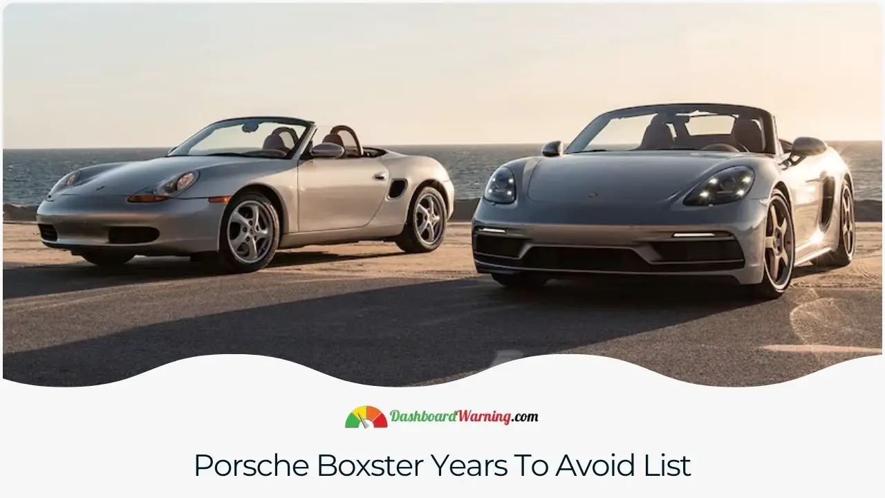 A list of Porsche Boxster model years known for having significant issues or problems.