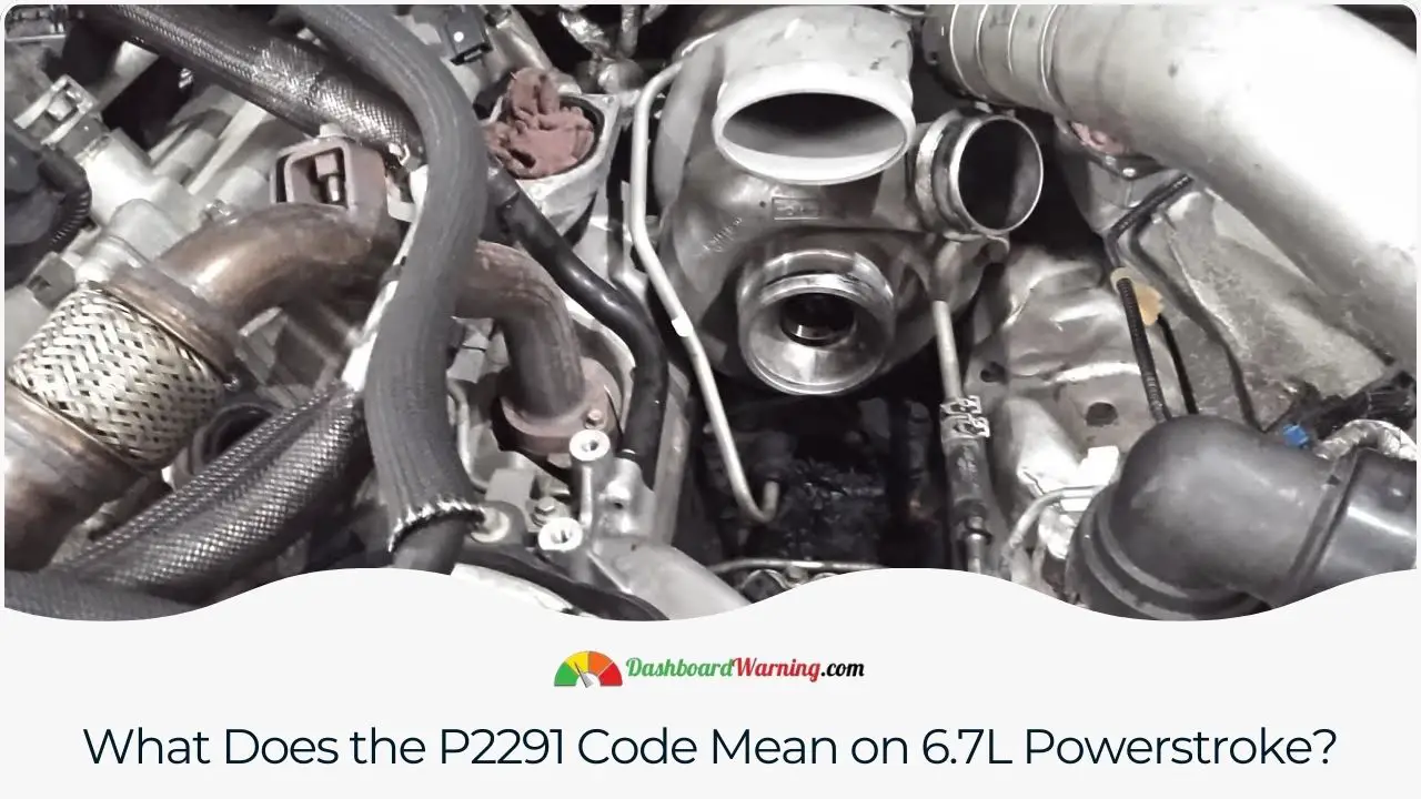 The P2291 code on a 6.7L Powerstroke indicates a problem with the engine's injection control pressure, which is too low for starting.